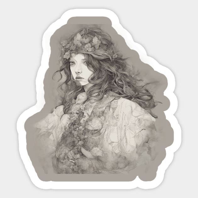 Grayscale Artistic Representation Features a Person Sticker by animegirlnft